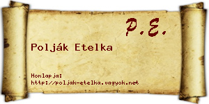 Polják Etelka névjegykártya